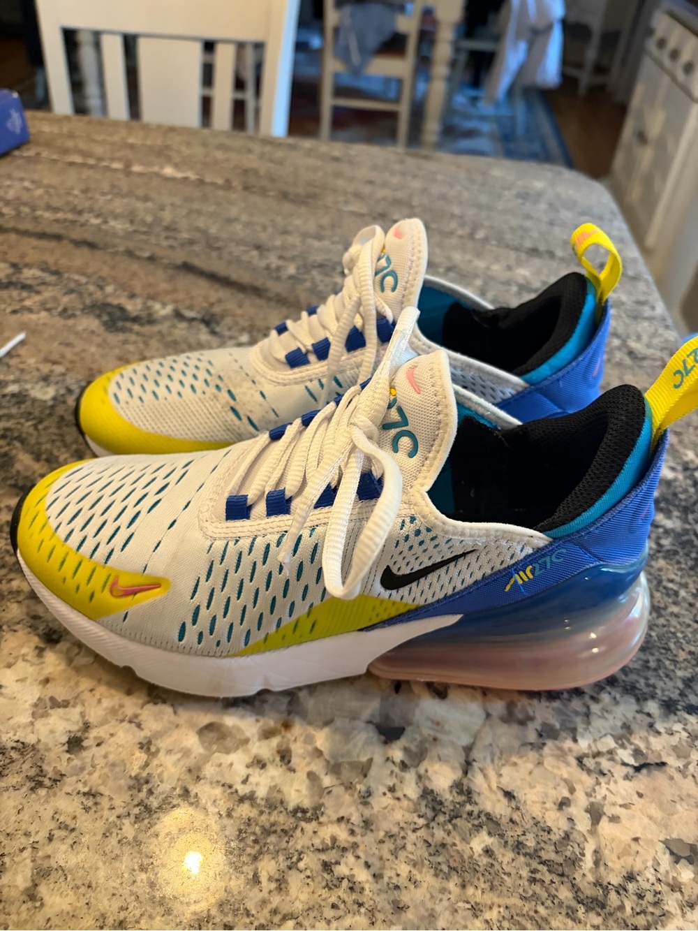 Nike Kids' Air Max 270 - White, Yellow & Blue